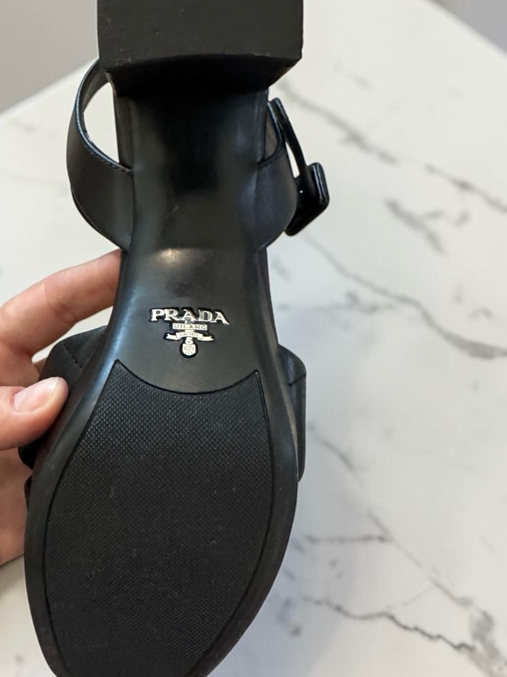 Prada Black Quilted Leather Strap Sandals - Picture 14 of 14